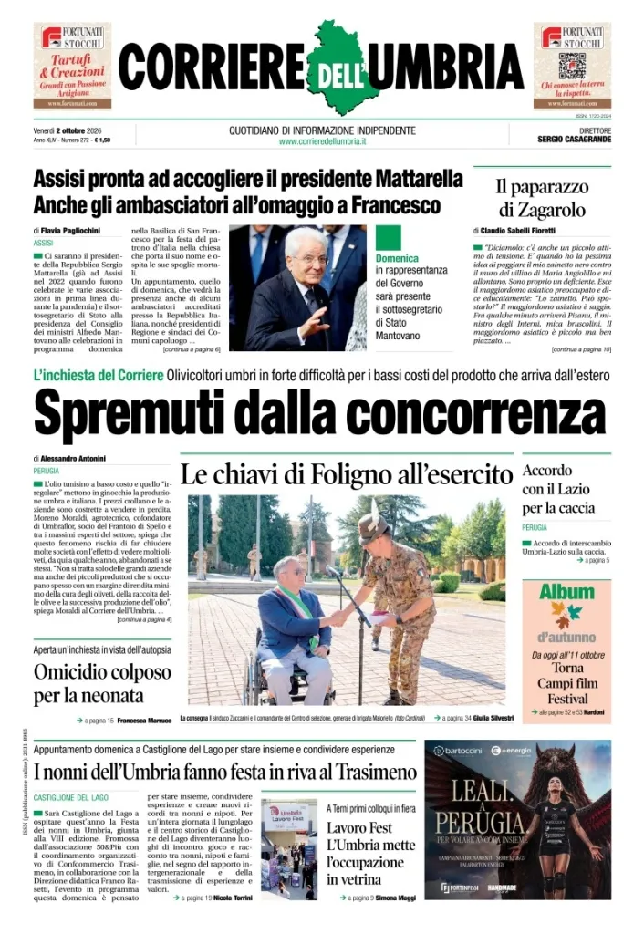 Prima-pagina-corriere umbria-del-2026-10-02